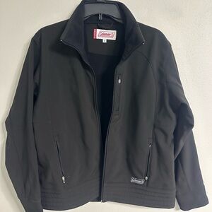 Coleman Men’s XL Black Softshell Jacket Full Zip Lightweight Outdoor Coat